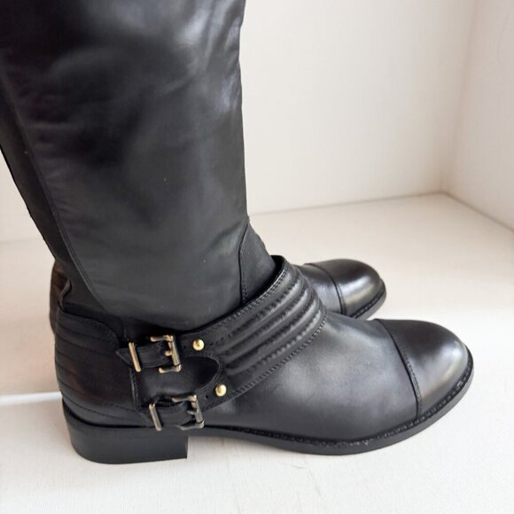 Jessica Simpson Wide Calf Black Leather Boots 11 - Picture 2 of 11